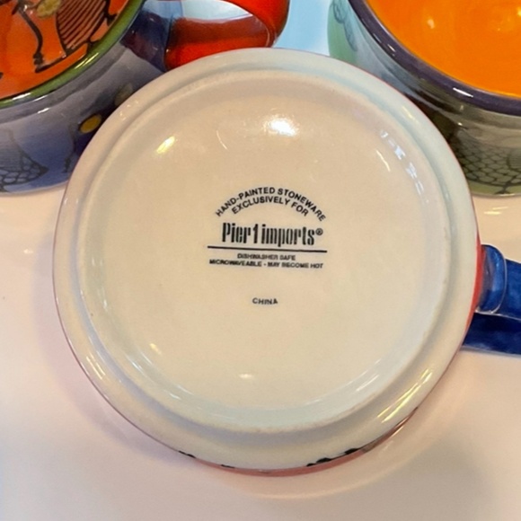 Pier 1 Stackable Colorful Owl Coffee Mugs 4 Total - Picture 5 of 13